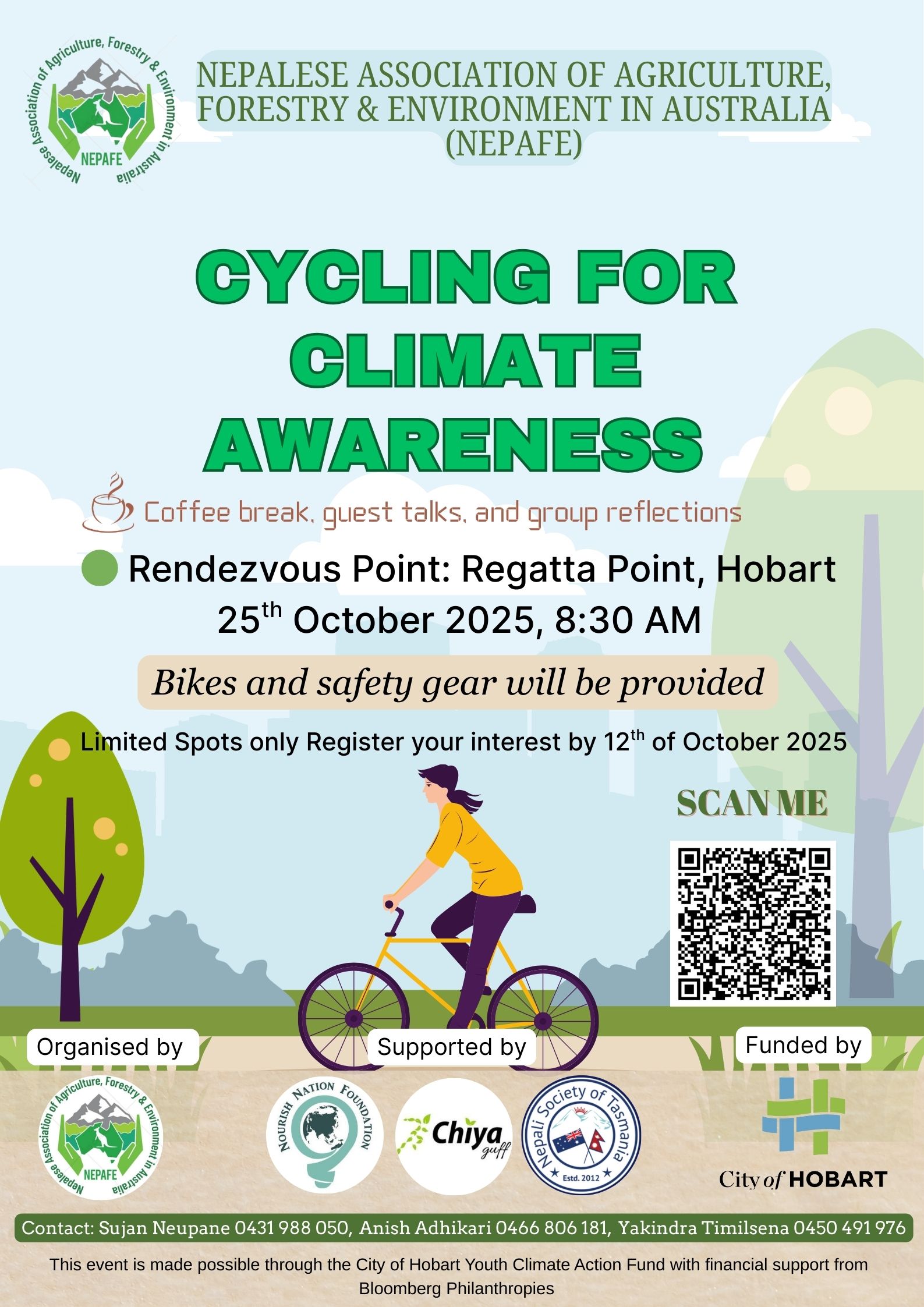 All set for “Cycling for Climate Action Awareness” Event on October 25 in Hobart, Tasmania
